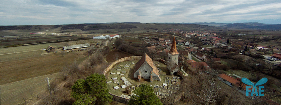 Manastirea Daia poze de la inaltime, biserica fortificata Daia poze